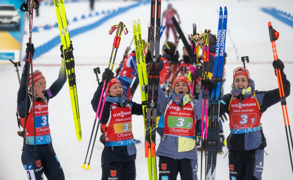 Frauen feiern Staffel-Medaille für «Biathlon-Deutschland»